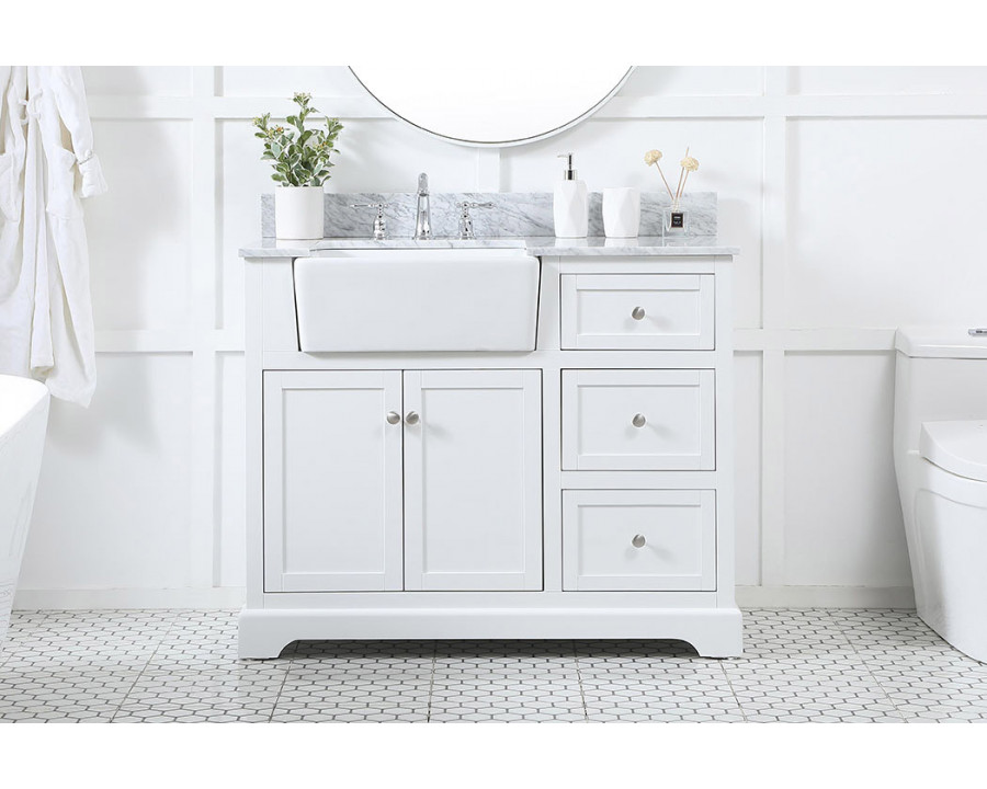 Elegant Bathroom Vanity - White (VF60242WH-BS)