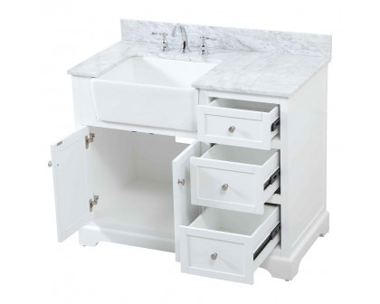 Elegant Bathroom Vanity - White (VF60242WH-BS)