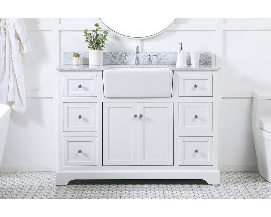 Elegant Bathroom Vanity - White (VF60248WH-BS)