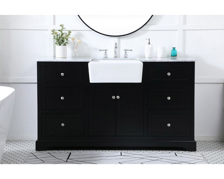 Elegant Bathroom Vanity - Black (VF60260BK)