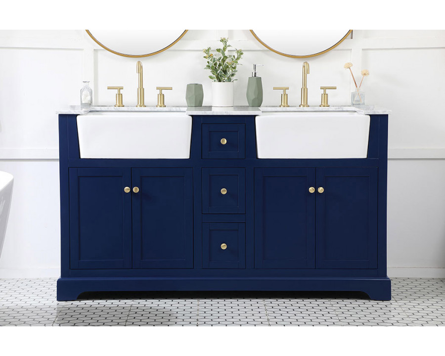 Elegant Bathroom Vanity - Blue (VF60260DBL)