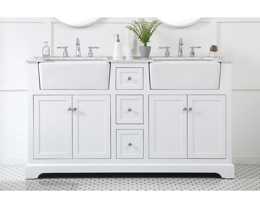 Elegant Bathroom Vanity - White (VF60260DWH)