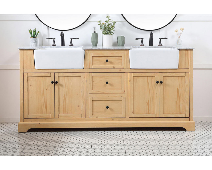 Elegant Bathroom Vanity - Natural Wood (VF60272DNW)