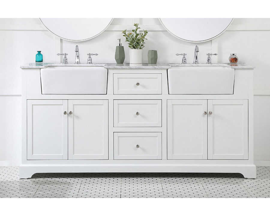 Elegant Bathroom Vanity - White (VF60272DWH)