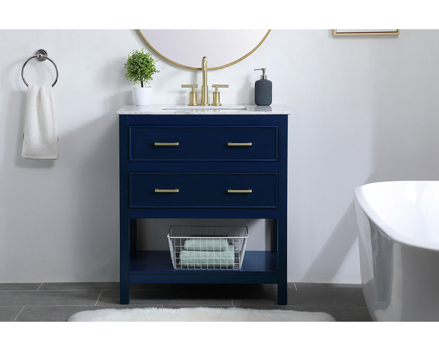 Elegant Bathroom Vanity - Blue (VF90130BL)