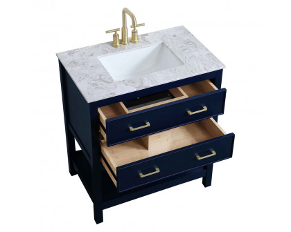 Elegant Bathroom Vanity - Blue (VF90130BL)