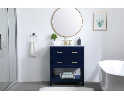 Elegant Bathroom Vanity - Blue (VF90130BL)