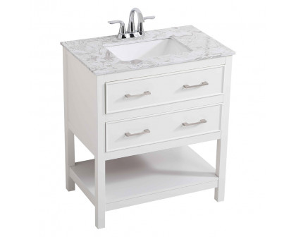 Elegant Bathroom Vanity - White (VF90130WH)