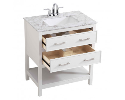 Elegant Bathroom Vanity - White (VF90130WH)