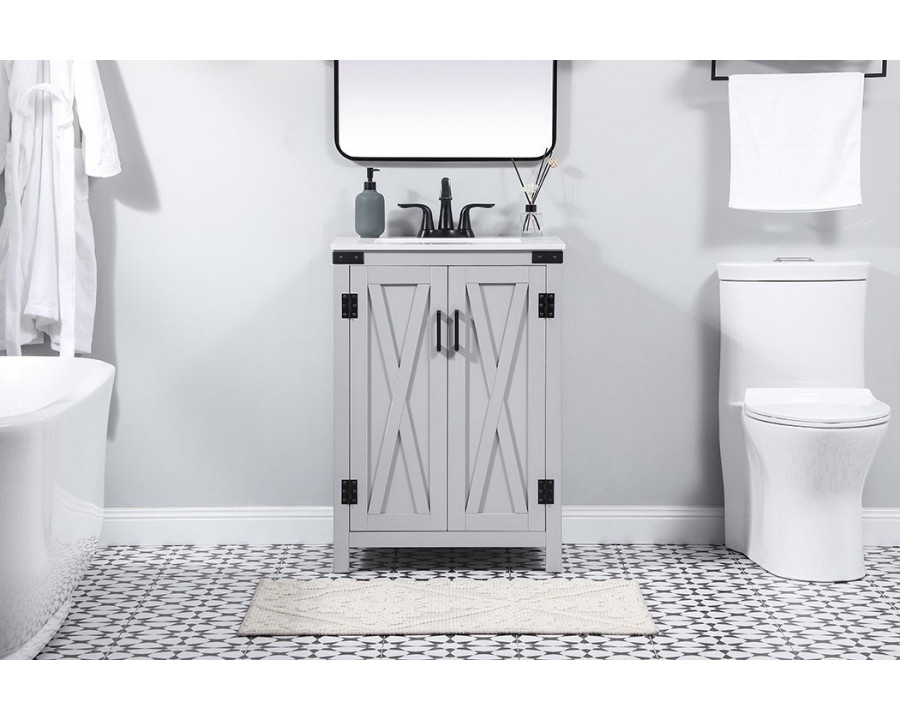 Elegant Bathroom Vanity - Gray (VF90224GR)