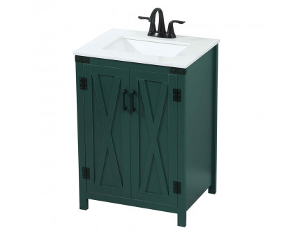 Elegant Bathroom Vanity - Green (VF90224MGN)