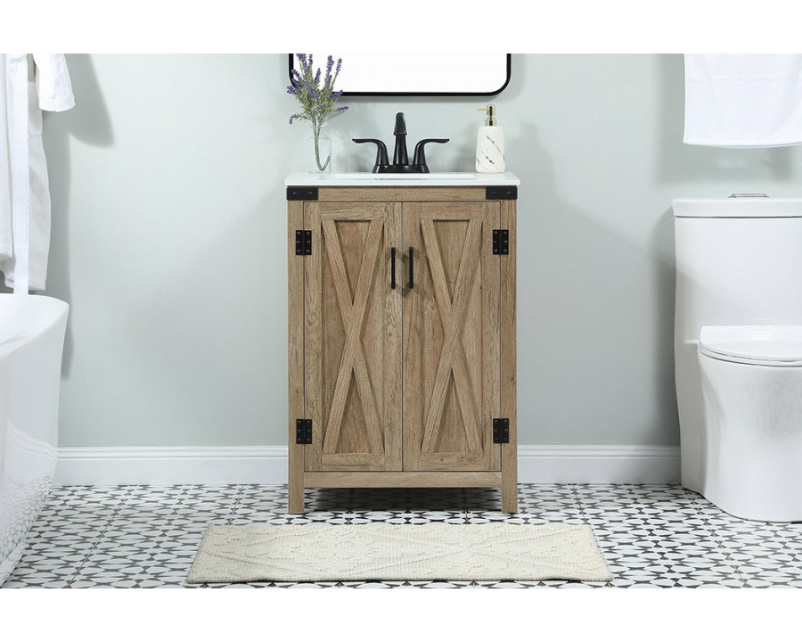 Elegant Bathroom Vanity - Natural Wood (VF90224NT)