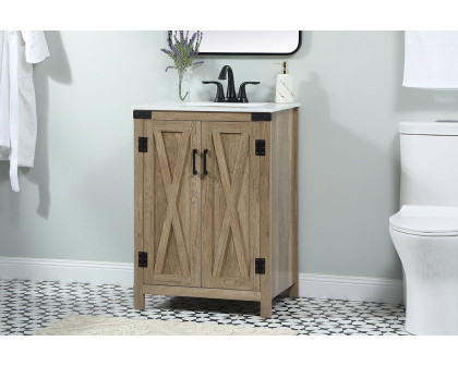 Elegant Bathroom Vanity - Natural Wood (VF90224NT)