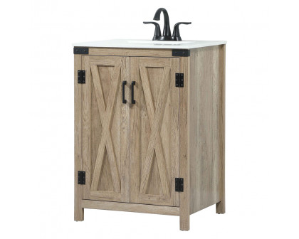 Elegant Bathroom Vanity - Natural Wood (VF90224NT)