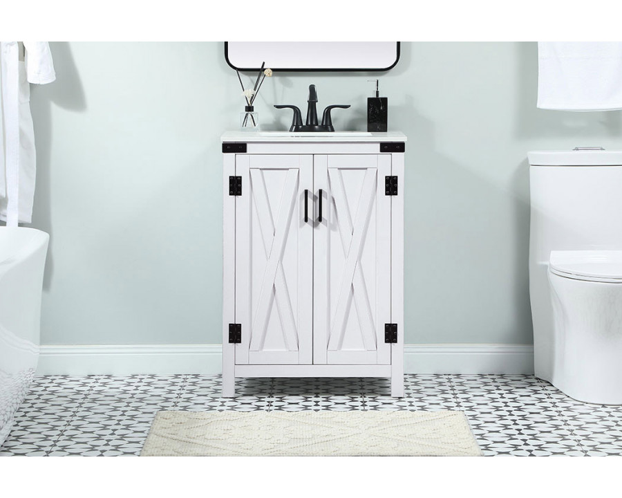 Elegant Bathroom Vanity - White (VF90224WH)