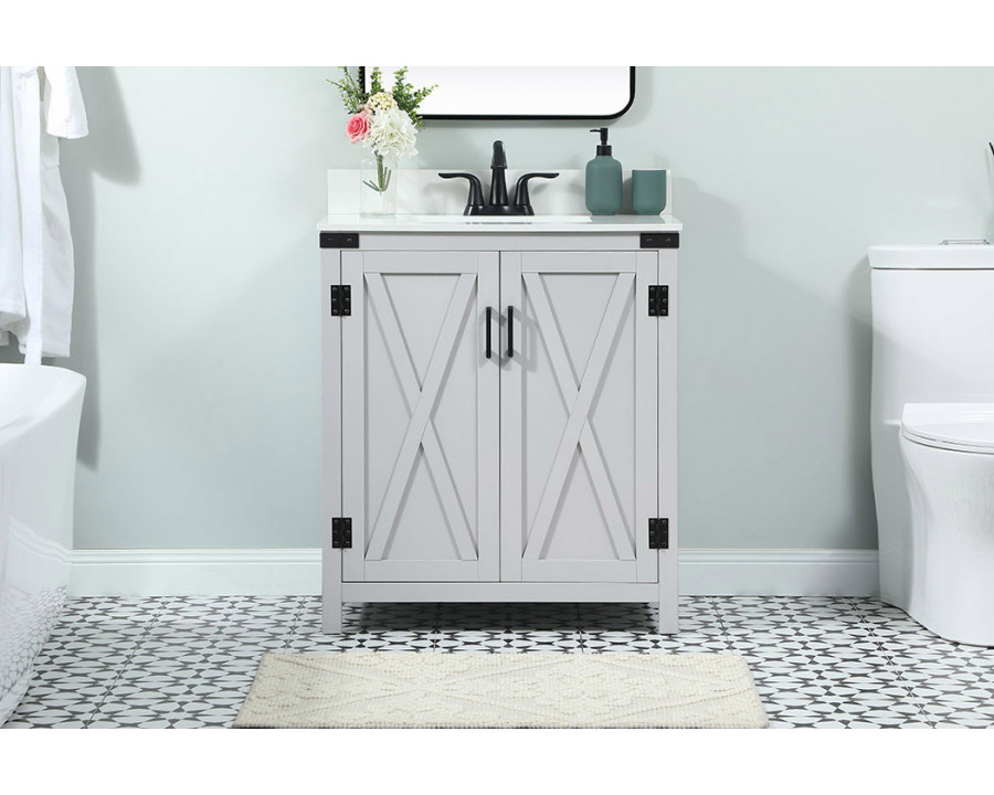 Elegant Bathroom Vanity - Gray (VF90230GR-BS)