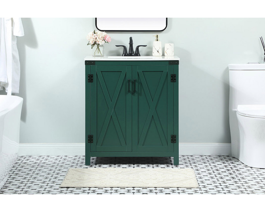 Elegant Bathroom Vanity - Green (VF90230MGN)