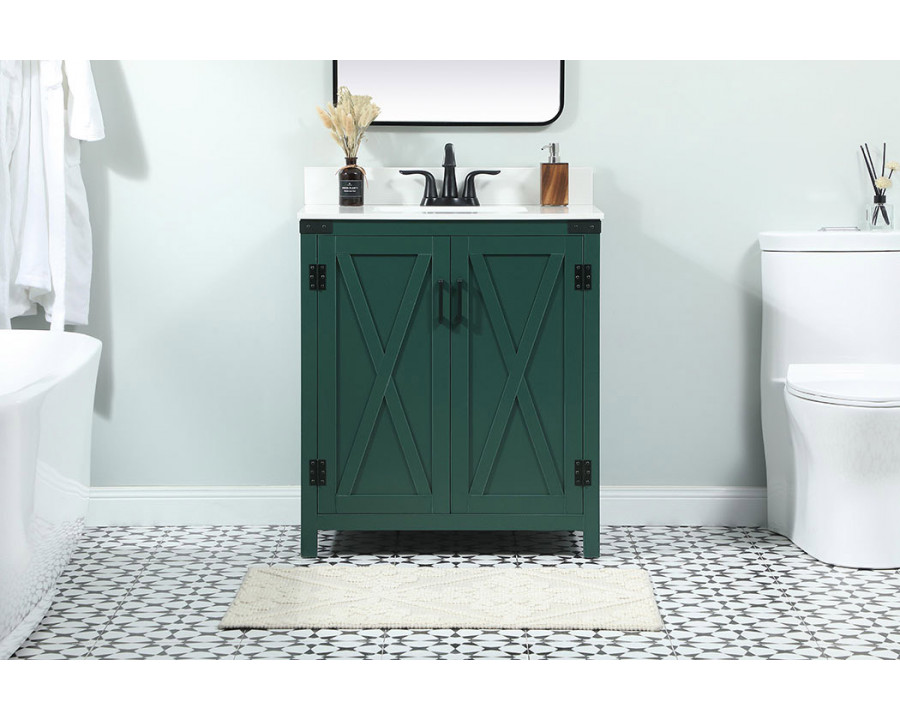 Elegant Bathroom Vanity - Green (VF90230MGN-BS)