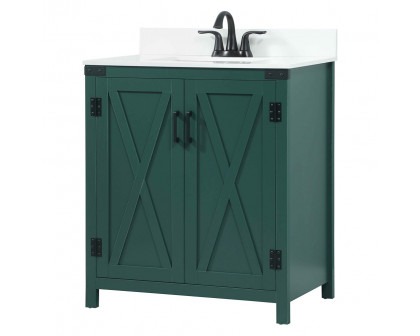 Elegant Bathroom Vanity - Green (VF90230MGN-BS)