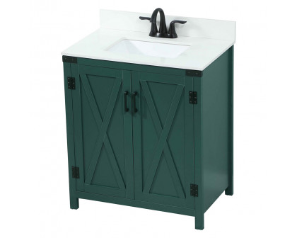 Elegant Bathroom Vanity - Green (VF90230MGN-BS)