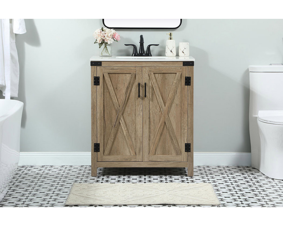 Elegant Bathroom Vanity - Natural Wood (VF90230NT)