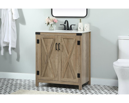 Elegant Bathroom Vanity - Natural Wood (VF90230NT)