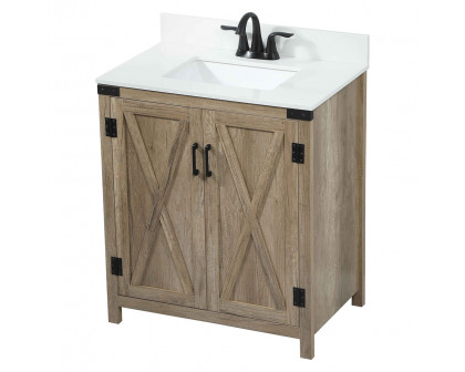 Elegant Bathroom Vanity - Natural Wood (VF90230NT-BS)