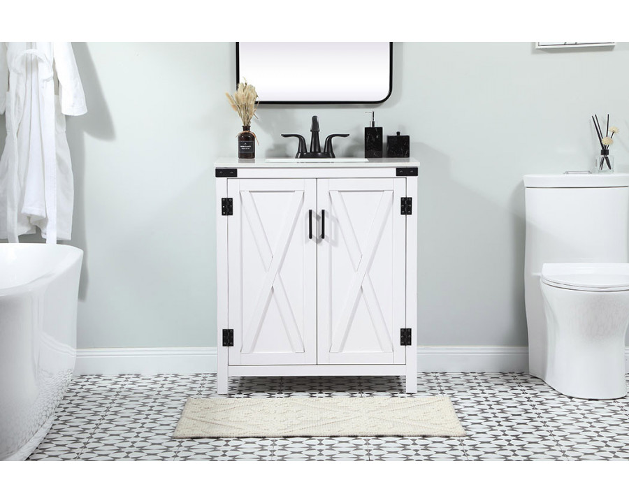 Elegant Bathroom Vanity - White (VF90230WH)