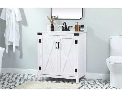 Elegant Bathroom Vanity - White (VF90230WH-BS)