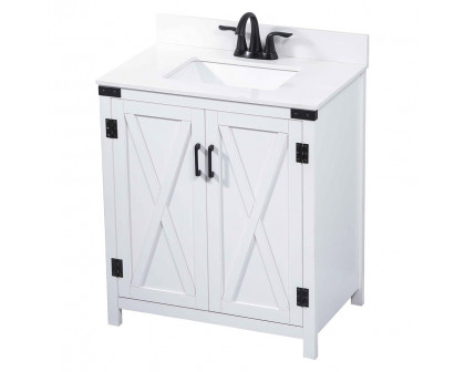 Elegant Bathroom Vanity - White (VF90230WH-BS)