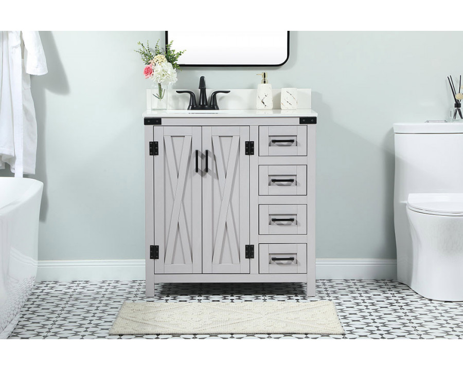 Elegant Bathroom Vanity - Gray (VF90232GR-BS)