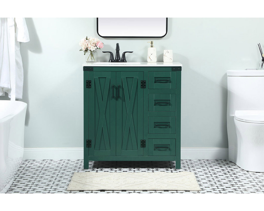 Elegant Bathroom Vanity - Green (VF90232MGN)