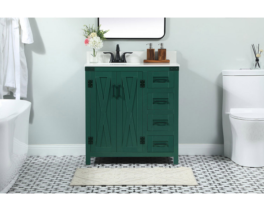 Elegant Bathroom Vanity - Green (VF90232MGN-BS)