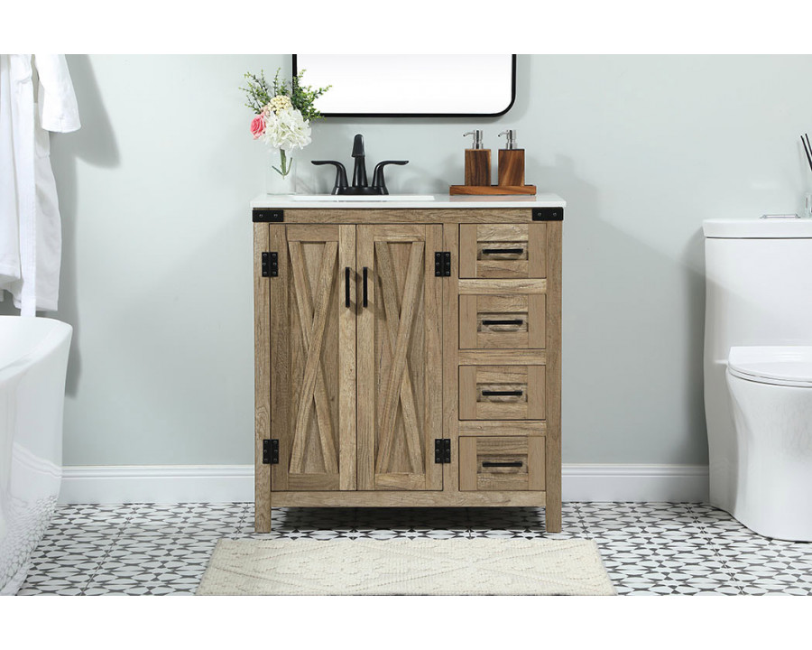 Elegant Bathroom Vanity - Natural Wood (VF90232NT)