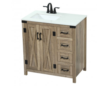 Elegant Bathroom Vanity - Natural Wood (VF90232NT)