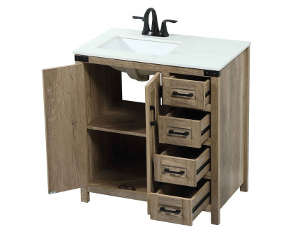 Elegant Bathroom Vanity - Natural Wood (VF90232NT)