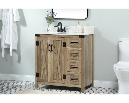 Elegant Bathroom Vanity - Natural Wood (VF90232NT-BS)