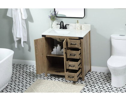 Elegant Bathroom Vanity - Natural Wood (VF90232NT-BS)