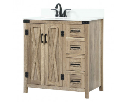 Elegant Bathroom Vanity - Natural Wood (VF90232NT-BS)