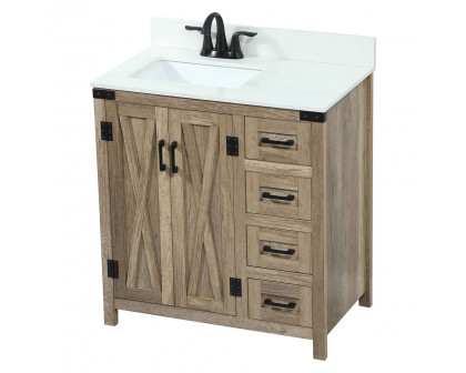 Elegant Bathroom Vanity - Natural Wood (VF90232NT-BS)