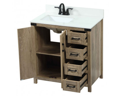 Elegant Bathroom Vanity - Natural Wood (VF90232NT-BS)