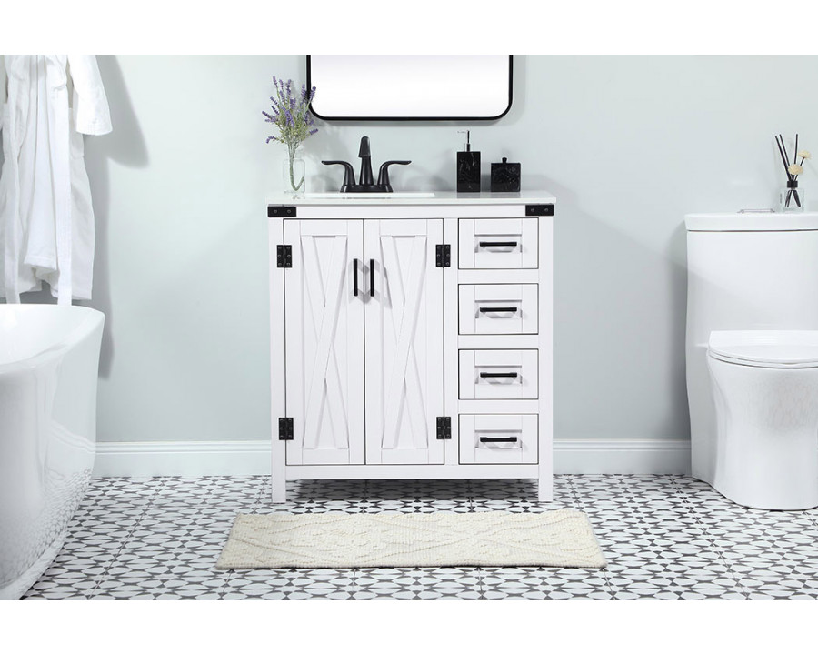 Elegant Bathroom Vanity - White (VF90232WH)