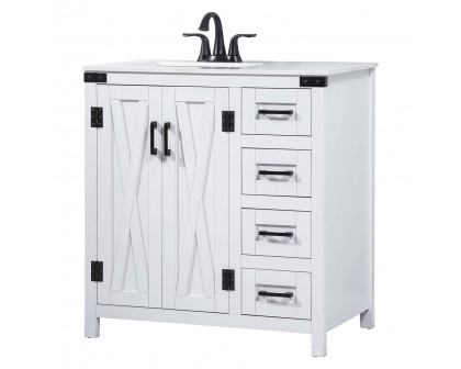 Elegant Bathroom Vanity - White (VF90232WH)