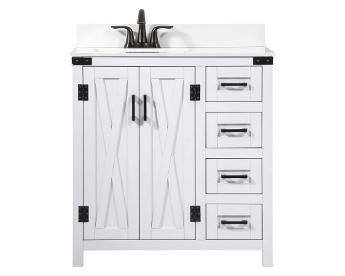 Elegant Bathroom Vanity - White (VF90232WH-BS)