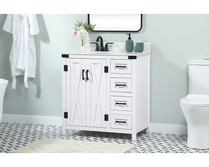 Elegant Bathroom Vanity - White (VF90232WH-BS)