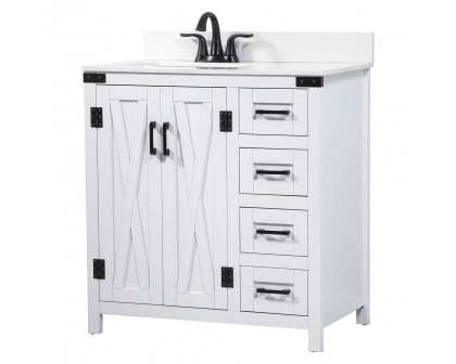 Elegant Bathroom Vanity - White (VF90232WH-BS)