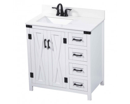 Elegant Bathroom Vanity - White (VF90232WH-BS)