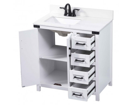 Elegant Bathroom Vanity - White (VF90232WH-BS)