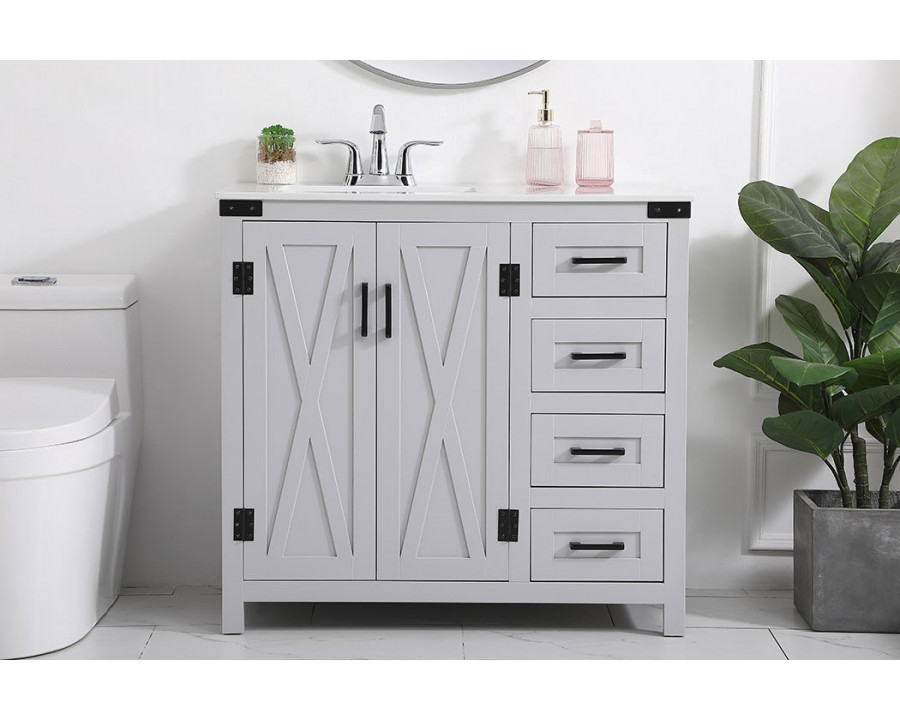 Elegant Bathroom Vanity - Gray (VF90236GR)