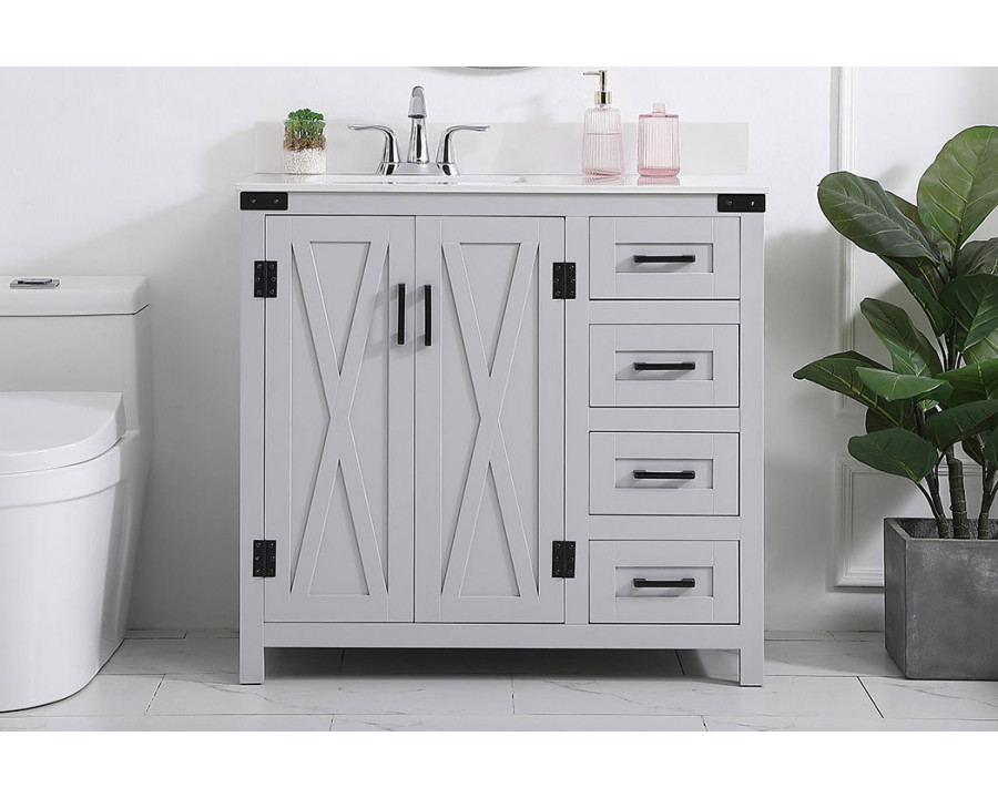 Elegant Bathroom Vanity - Gray (VF90236GR-BS)